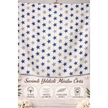 Baby Mammas Yıldız Desenli %100 Pamuklu Müslin Battaniye - Çok Amaçlı Bebek Örtüsü