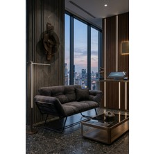 AVYNA Lüks Mekanizmalı Yataklı Kanepe | Kolları Açılan Ikili Koltuk | Modern Tasarım | Sırt Destekli ve Ergonomik | Füme