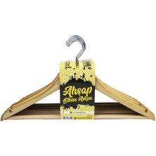 Ahşap Elbise Askısı Seti, Vernikli, 3'lü Paket, Dayanıklı ve Şık Tasarım