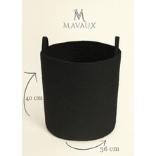 El Işçiliği Dokulu Büyük Sepet, 40X36 Cm, Dekoratif ve Çok Amaçlı