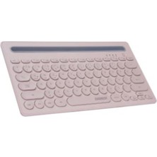 Everest KB-BT84 Pembe-Gri Bluetooth Ultra Ince+Şarjlı Q Mac-Win-Android-Ios Uyumlu Kablosuz Klavye