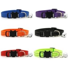 MarkEntegra Reflektörlü Zilli Dokuma Kedi Boyun Tasması - 19X1 Cm, Kahverengi