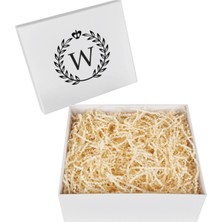 Krem Renkli W Harfi Tasarımlı Kırpık Boş Hediye Kutusu