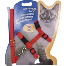 MarkEntegra Ayarlanabilir Kedi Gezdirme Tasması, 120 Cm, Kırmızı