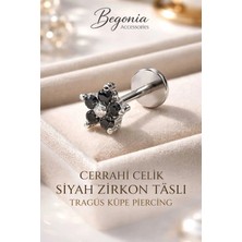 Begonia Accessories 316L Cerrahi Çelik Paslanmaz Kararmaz Alerji Yapmaz Zirkon Taşlı Figürlü Unisex Tragus Küpe Piercing