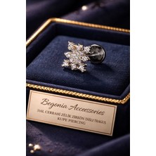 Begonia Accessories 316L Cerrahi Çelik Paslanmaz Kararmaz Alerji Yapmaz Zirkon Taşlı Figürlü Unisex Tragus Küpe Piercing