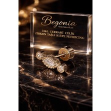 Begonia Accessories 316L Cerrahi Çelik Paslanmaz Kararmaz Alerji Yapmaz Zirkon Taşlı Figürlü Unisex Tragus Küpe Piercing