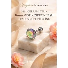 Begonia Accessories 316L Cerrahi Çelik Paslanmaz Kararmaz Alerji Yapmaz Zirkon Taşlı Figürlü Unisex Tragus Küpe Piercing