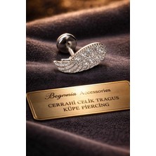 Begonia Accessories 316L Cerrahi Çelik Paslanmaz Kararmaz Alerji Yapmaz Zirkon Taşlı Figürlü Unisex Tragus Küpe Piercing