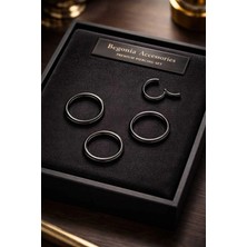 Begonia Accessories 316L Cerrahi Çelik Antialerjik Kıkırdak Tragus Helix Piercing 3 Adet Kilitli Halka Set