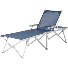 Katlanabilir Şezlong | 5 Kademe Ayarlı, Uv Korumalı Kumaş, Hafif ve Taşınabilir, 120 kg Taşıma Kapasiteli, Alüminyum Gövdeli Plaj-Bahçe-Havuz Şezlongu (Neon Yeşil/lacivert) (Lacivert)