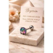 Begonia Accessories 316L Cerrahi Çelik Paslanmaz Kararmaz Alerji Yapmaz Zirkon Taşlı Figürlü Unisex Tragus Küpe Piercing