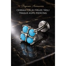 Begonia Accessories 316L Cerrahi Çelik Paslanmaz Kararmaz Alerji Yapmaz Zirkon Taşlı Figürlü Unisex Tragus Küpe Piercing