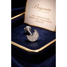 Begonia Accessories 316L Cerrahi Çelik Paslanmaz Kararmaz Alerji Yapmaz Zirkon Taşlı Figürlü Unisex Tragus Küpe Piercing