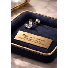 Begonia Accessories 316L Cerrahi Çelik Paslanmaz Kararmaz Alerji Yapmaz Zirkon Taşlı Figürlü Unisex Tragus Küpe Piercing
