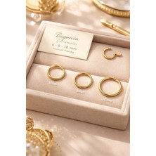 Begonia Accessories 316L Cerrahi Çelik Kıkırdak Tragus Helix Piercing 6 Mm,8 Mm,10 mm 3 Adet Kilitli Halka Set