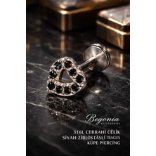 Begonia Accessories 316L Cerrahi Çelik Paslanmaz Kararmaz Alerji Yapmaz Zirkon Taşlı Figürlü Unisex Tragus Küpe Piercing
