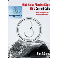 Begonia Accessories Antialerjik 316L Cerrahi Çelik Paslanmaz Kararmaz Kilitli Halka Kıkırdak Tragus Helix Piercing 1ADET