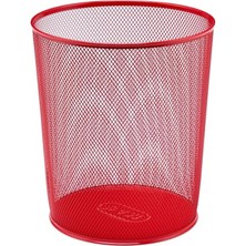 MarkEntegra 10 Litre Hacimli Kırmızı Metal Delikli Çöp Kovası
