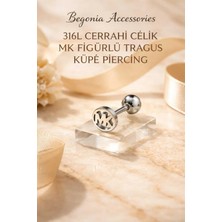 Begonia Accessories 316L Cerrahi Çelik Paslanmaz Kararmaz Alerji Yapmaz Zirkon Taşlı Figürlü Unisex Tragus Küpe Piercing