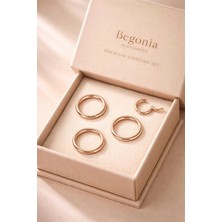 Begonia Accessories 316L Cerrahi Çelik Antialerjik Kıkırdak Tragus Helix Piercing 3 Adet Kilitli Halka Set