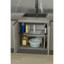 Ayarlanabilir Lavabo Altı Tel Raf Organizer, Mutfak ve Evye Için 2'li Set
