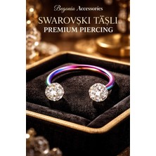 Begonia Accessories 316L Cerrahi Çelik Rainbow Şambala Helix, Septum, Tragus, Labret Rose Piercing