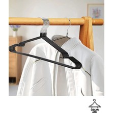 10'lu Siyah Silikon Kaplı Tel Askı Seti, Dayanıklı ve Pratik Kullanım