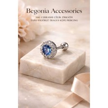 Begonia Accessories 316L Cerrahi Çelik Paslanmaz Kararmaz Alerji Yapmaz Zirkon Taşlı Figürlü Unisex Tragus Küpe Piercing