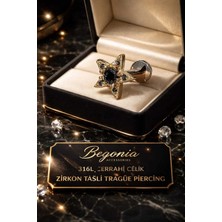 Begonia Accessories 316L Cerrahi Çelik Paslanmaz Kararmaz Alerji Yapmaz Zirkon Taşlı Figürlü Unisex Tragus Küpe Piercing
