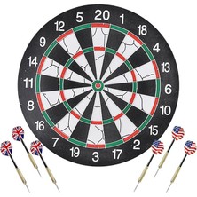 Boy Dart Tahtası Seti 18 Inç Profesyonel Dart Seti + 6 Adet Dart Oku 18GR