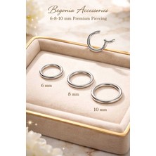 Begonia Accessories 316L Cerrahi Çelik Kıkırdak Tragus Helix Piercing 6 Mm,8 Mm,10 mm 3 Adet Kilitli Halka Set