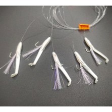 At Çek Takımı (2 Ad) Silikon Balıklı Çapari 3,5 cm Şeffaf Lila