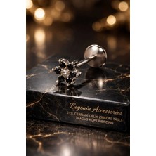 Begonia Accessories 316L Cerrahi Çelik Paslanmaz Kararmaz Alerji Yapmaz Zirkon Taşlı Figürlü Unisex Tragus Küpe Piercing