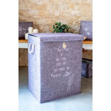 Gri Keçe Kapaklı Mega Kutu, 41X30X55 Cm, Şık ve Fonksiyonel Depolama