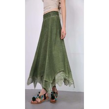 Fibula Otantik ve Bohem Standart Beden Bel Lastikli% Yüz Pamuk Astarlı Etek 36-38-40-42-44 Bedelere Olur