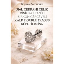 Begonia Accessories 316L Cerrahi Çelik Paslanmaz Kararmaz Alerji Yapmaz Zirkon Taşlı Figürlü Unisex Tragus Küpe Piercing