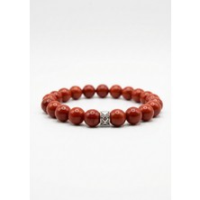 MMİF Kızıl Jasper (Red Jasper) Doğal Taş Bileklik - Güç, Cesaret ve Topraklanma Taşı,  Özel Tasarım, Mmif