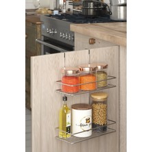 Iki Katlı Krom Askılı Dolap Içi Rafı, Banyo ve Mutfak Için Şık Seçenek