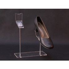 Kromlu Zenne Ayakkabı Teşhir Standı 2'li, Şeffaf Pleksi, Alçak, Modern Tasarım