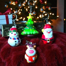 Kuzey Oyuncak Yüksek Kalite 4 Adet Mini Sukuşi Anahtarlık Noel Baba Yılbaşı Ağacı Kardan Adam Geyik  Noel Hediyesi
