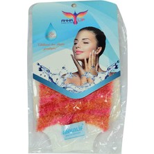 Kaia Life Lastikli El Geçmeli Yumuşak Eldiven Banyo Lifi Pembe-Tcu 20X10 cm