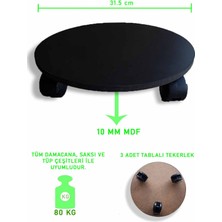 Mdf Tekerlekli Damacana, Saksı ve Tüp Taşıma Aparatı – 31,5 Cm, 80 kg