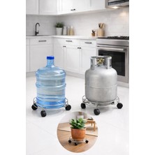 30 cm Metal Damacana ve Tüp Taşıma Aparatı, Krom Görünüm