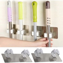 Kaia Life Pratik Organizer 4lü Yapışkanlı Fırça Paspas Mop Fırça Sabitleyici Ergonomik Alet Aparatı