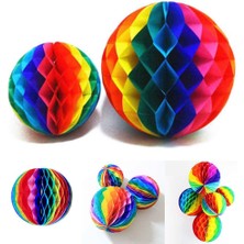 Similar Gökkuşağı Renkli 30 cm Rengarenk Kağıt Süs Fener 1 Adet