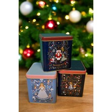 Tales Desenli Metal Dekoratif Kutu, Şık ve Kullanışlı 12X12X13 cm