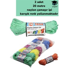 2 Adet Naylon Çamaşır Ipi Çok Amaçlı 20 Metre Ambalaj Paketleme Çamaşır Ipi