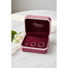 Begonia Accessories 925 Ayar Gümüş Halka Küpe Set 3 Tek
