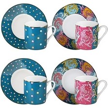 SHC4200 Lucky Estelle Bone Dörtlü Kahve Fincanı Seti